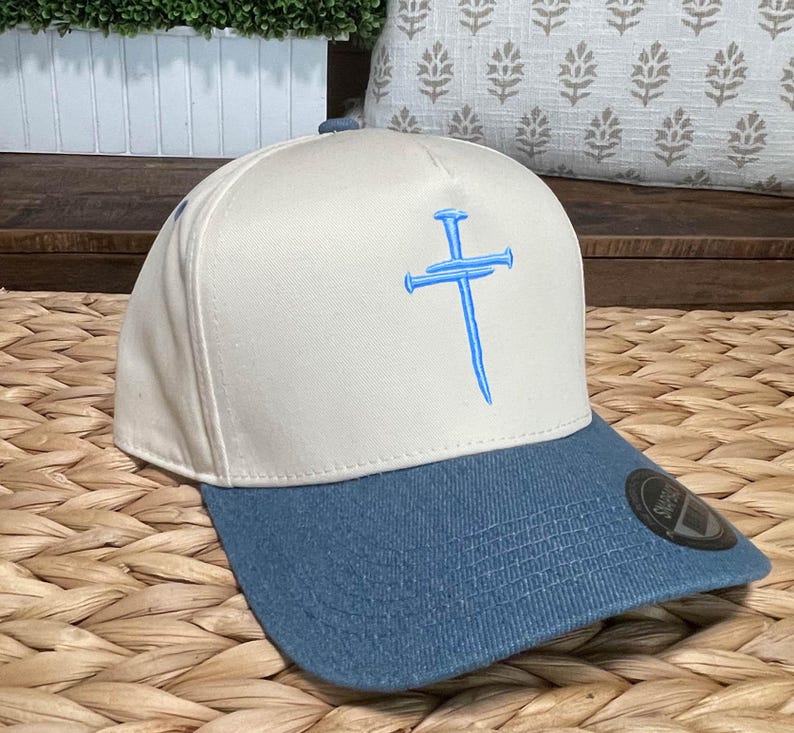 3 Nails Cross 2 Tone Embroidered Snapback Baseball Cap | Christian Cross | Jesus Saves