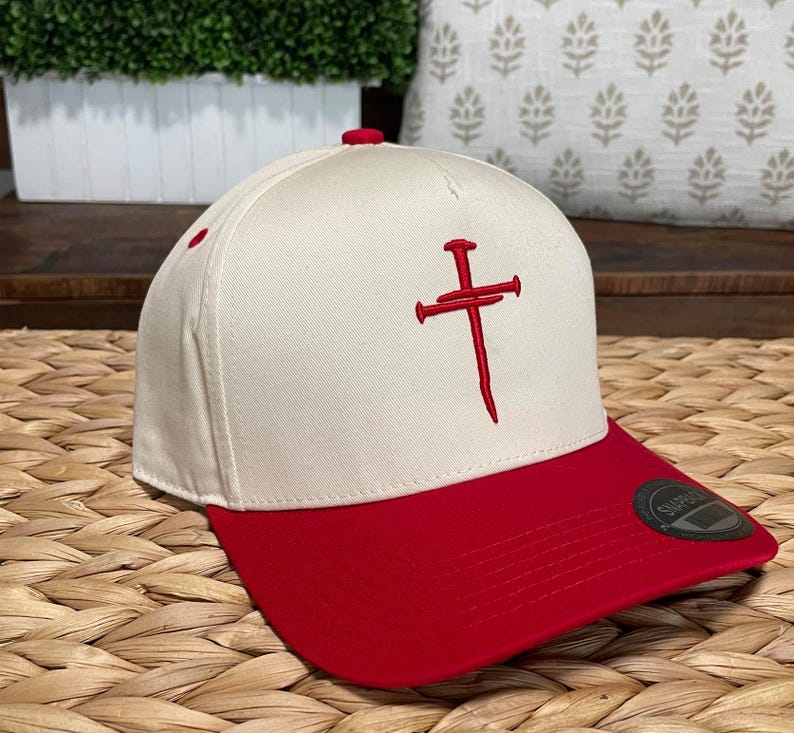 3 Nails Cross 2 Tone Embroidered Snapback Baseball Cap | Christian Cross | Jesus Saves