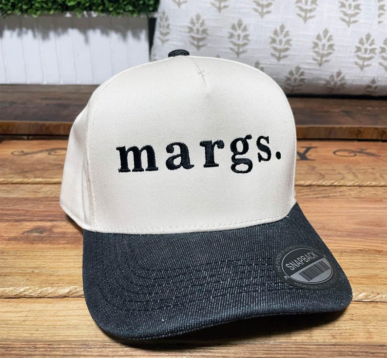 MARGS 2 Tone Embroidered Snapback Baseball Cap | Happy Hour Drinking Club Vacation