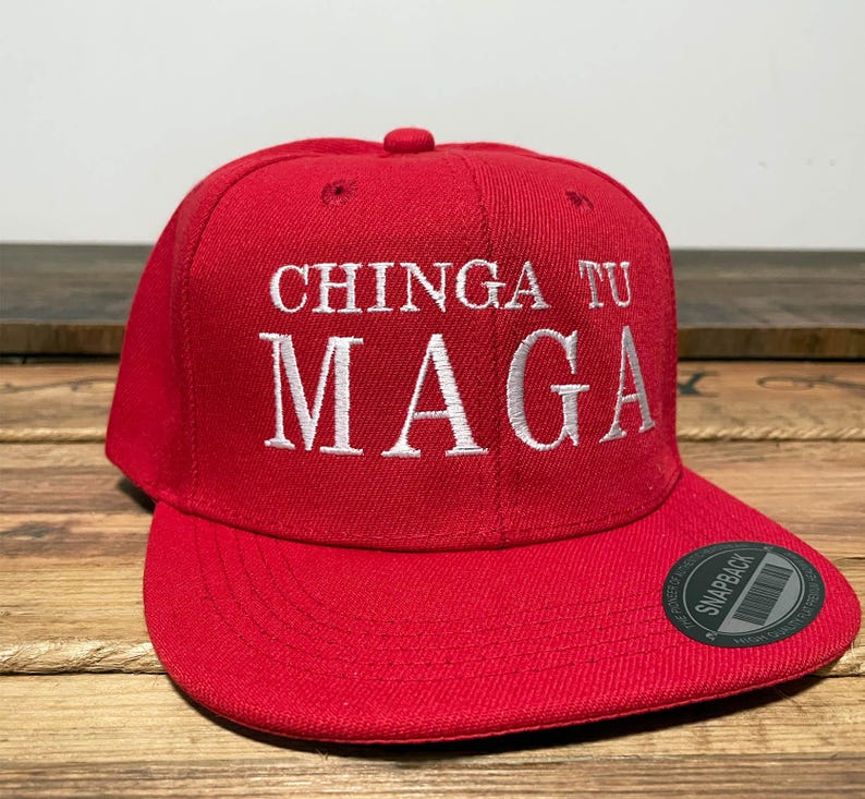 Chinga Tu MAGA Embroidered Red Snapback Cap: Funny Mexican Humor