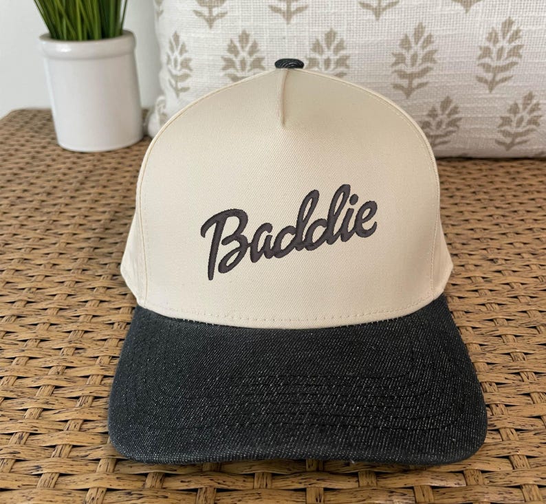 Baddie Embroidered Snapback Baseball Cap - Cotton Blend