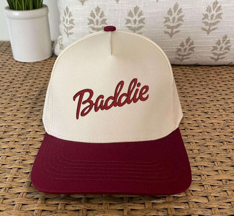 Baddie Embroidered Snapback Baseball Cap - Cotton Blend