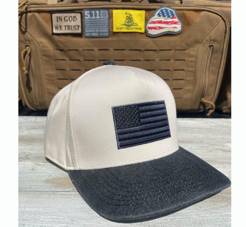 Tactical Flag 2 Tone Embroidered Snapback Baseball Cap | USA Patriot America Flag