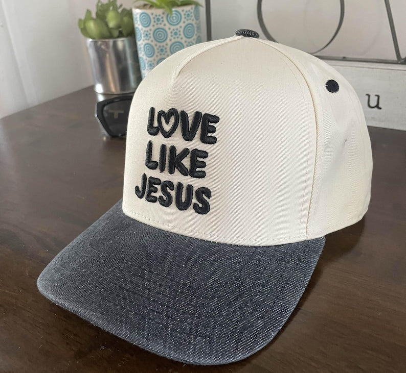 Love Like Jesus 2 Tone Embroidered Snapback Baseball Christian Baseball Cap | Faith-Inspired Gift