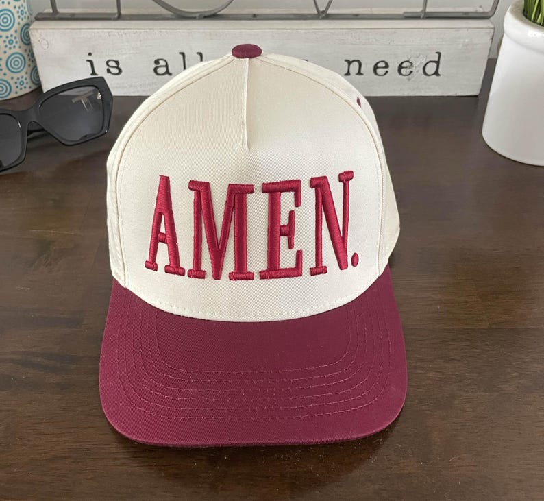 Amen 2 Tone Embroidered Snapback Baseball Christian Baseball Cap | Faith-Inspired Gift