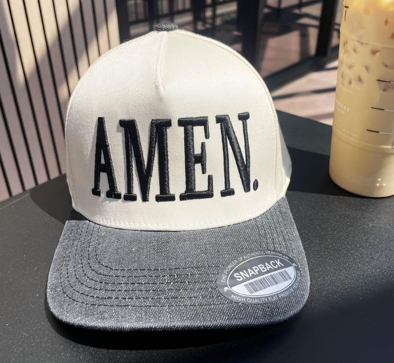 Amen 2 Tone Embroidered Snapback Baseball Christian Baseball Cap | Faith-Inspired Gift