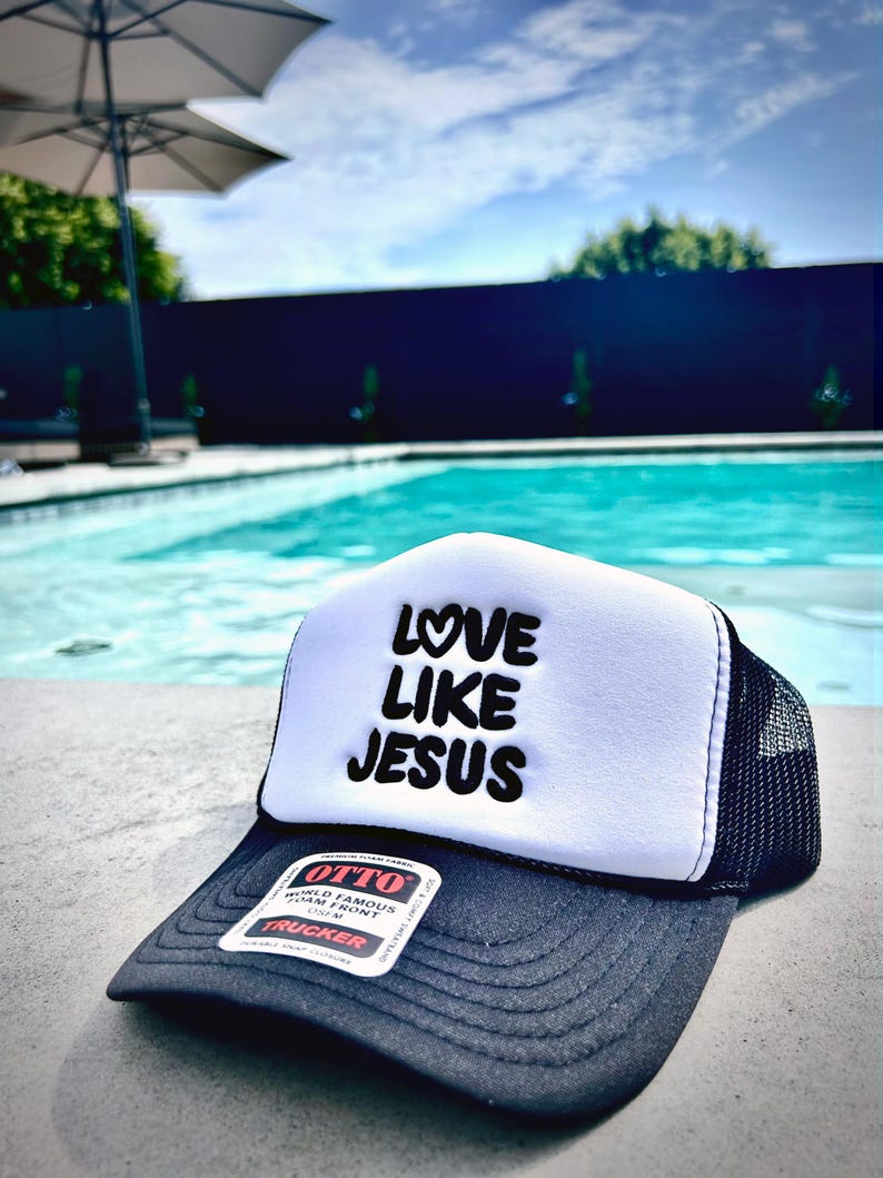 Love Like Jesus 2 Tone Embroidered Mesh Trucker Cap Christian Baseball Cap | Faith-Inspired Gift