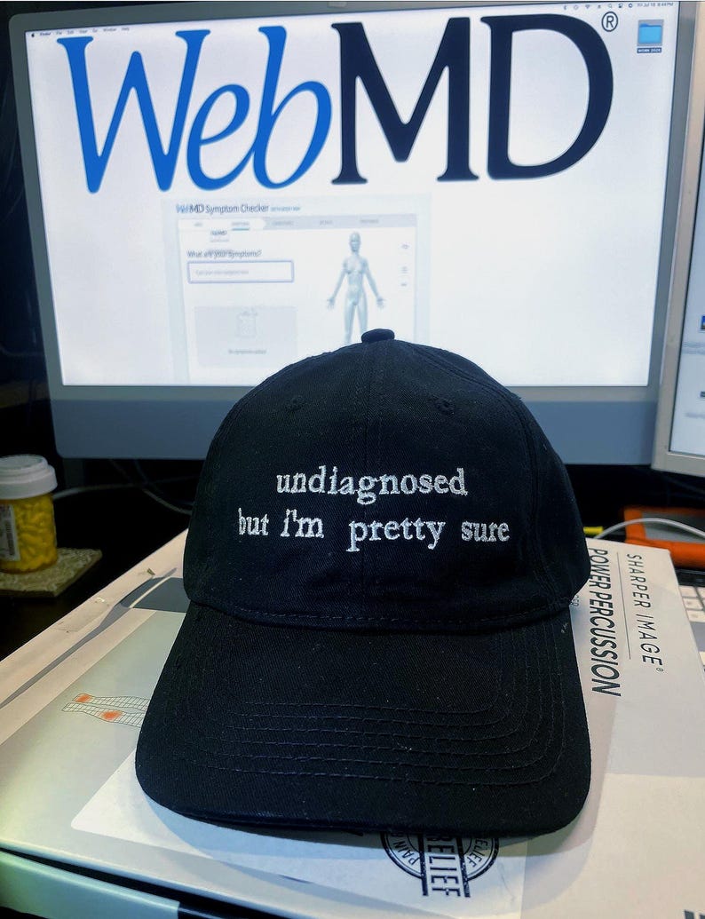 Undiagnosed But I'm Pretty Sure" Embroidered Dad Hat – Funny Mental Health Humor Cap