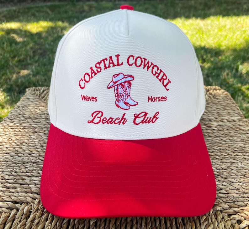 Coastal Cowgirl Beach Club Hat – Two-Tone Vintage-Inspired SnapBack Cap