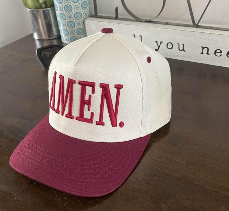 Amen 2 Tone Embroidered Snapback Baseball Christian Baseball Cap | Faith-Inspired Gift