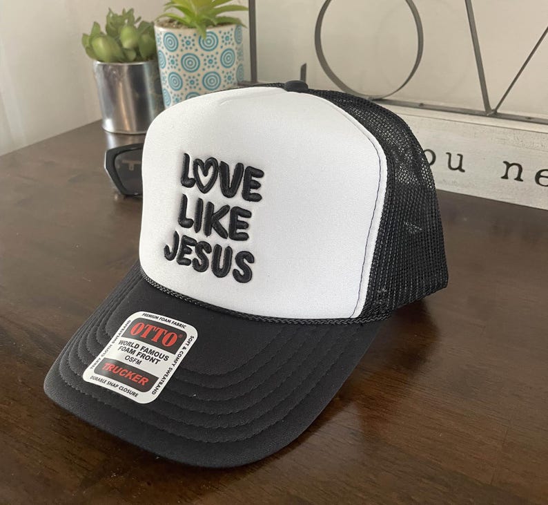 Love Like Jesus 2 Tone Embroidered Mesh Trucker Cap Christian Baseball Cap | Faith-Inspired Gift