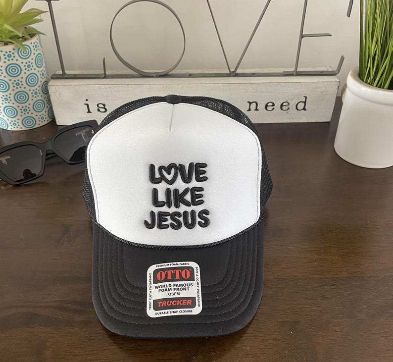 Love Like Jesus 2 Tone Embroidered Mesh Trucker Cap Christian Baseball Cap | Faith-Inspired Gift
