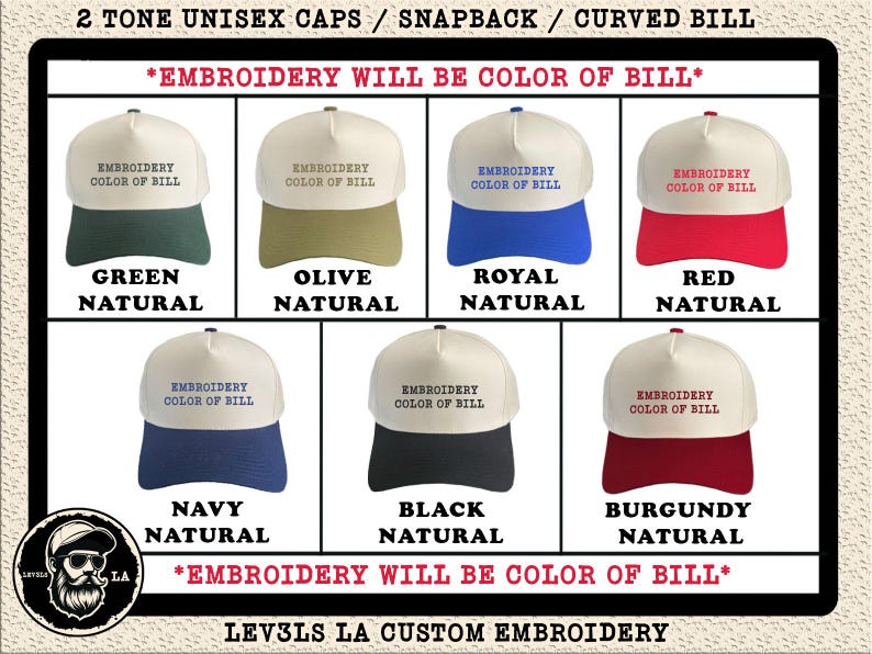 Embroidered "Mental Vacation" Snapback Cap - Two-Tone Poly Cotton