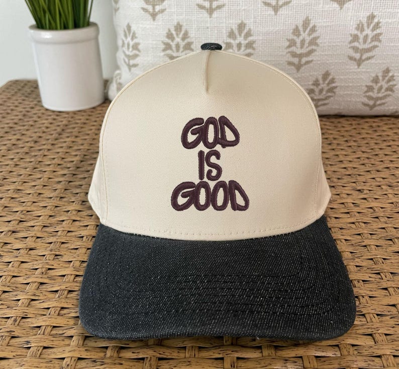 God Is Good Snapback Hat: Christian 2-Tone Embroidered Cap