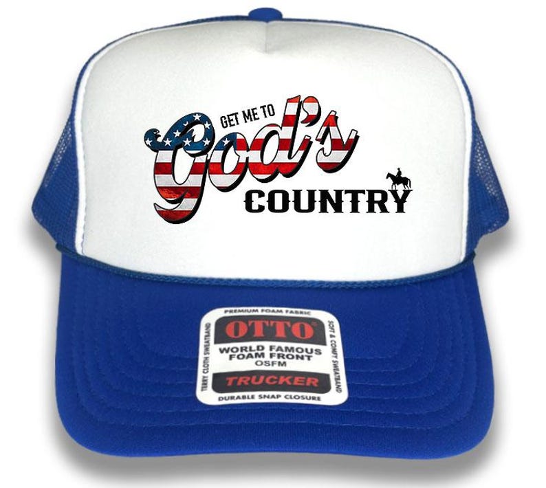 Get Me to God's Country Retro Mesh Trucker Cap Country Western Style Trucker hat