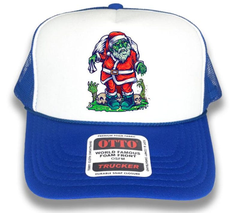 Zombie Santa Otto Brand Trucker Hat – Horror Christmas Cap | Scary Christmas