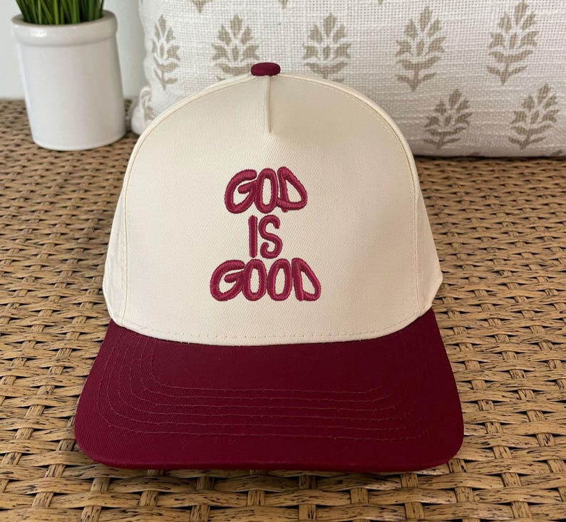 God Is Good Snapback Hat: Christian 2-Tone Embroidered Cap