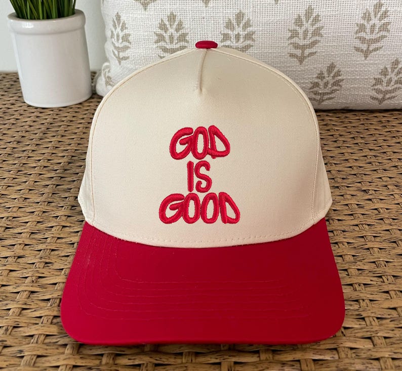 God Is Good Snapback Hat: Christian 2-Tone Embroidered Cap