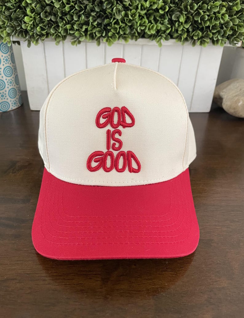God Is Good Snapback Hat: Christian 2-Tone Embroidered Cap